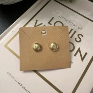 L V Rivet Stud Earrings