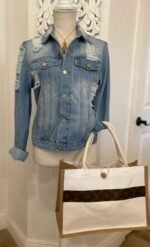 White Jute Burlap Tote