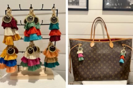 layered tassel bag charm