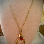 Reworked LV Engraved Keyring / Strawberry Necklace