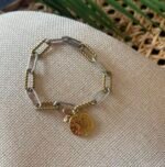Mixed Metals Round Disc Charm Bracelet