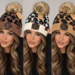 Adult Leopard Beanie with Pom