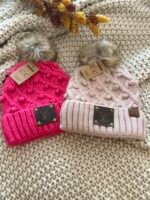 Adult Bobble Knit Beanie with Pom - Image 2